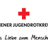 Rotkreuz-Logo mit Schriftzug "Wiener Jugendrotkreuz" und "Aus Liebe zum Menschen"